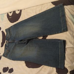 High rise cropped wide leg jeans